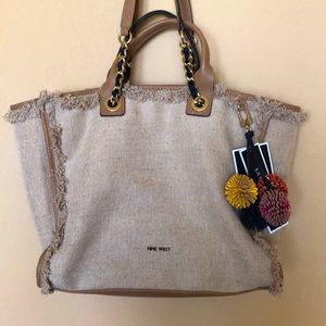 Nine West Tan and Brown Tote Bag